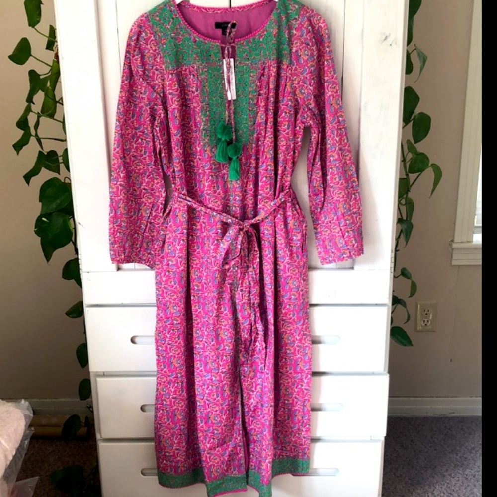 🍇 J.Crew Belted Bohemian Vines Tunic Dress - Picture 7 of 15